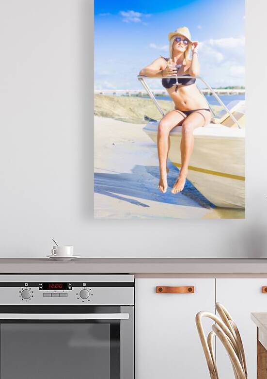 Beautiful Holiday Woman Holding Cocktail Glass by Jorgo