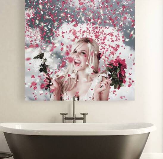 Tender woman with flowers. Romantic celebration by Jorgo