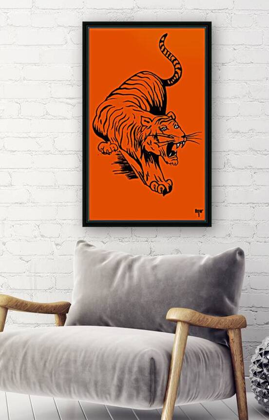 prowling tiger mascot art by Row One Brand