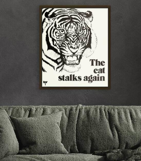 the cat stalks again art  by Row One Brand