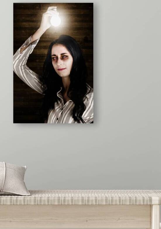 Creepy attic girl with bright halloween ideas  by Jorgo