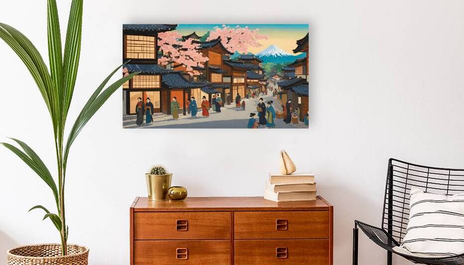 Springtime in Japan Blossoms and Mount Fuji by Kaveri Rangappa