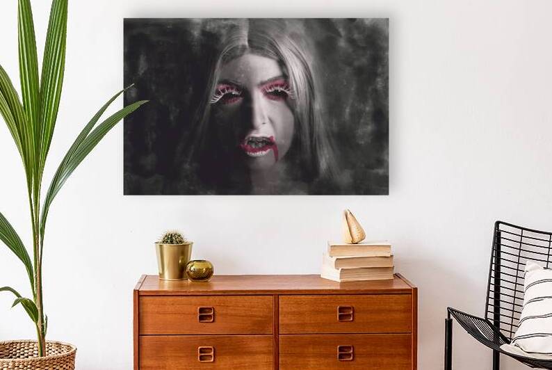 Sinister portrait of scary vampire woman by Jorgo
