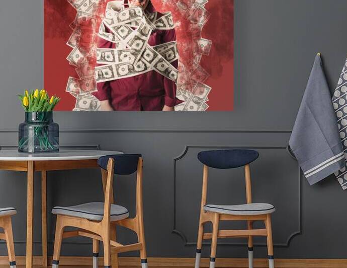 Zombie tied up in financial debt. Dead money by Jorgo