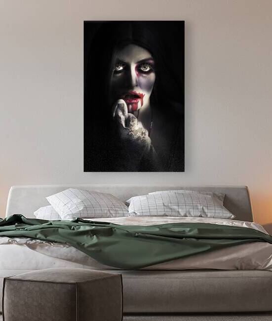 Scary vampire woman. Bloody halloween horror by Jorgo