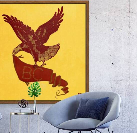 vintage boston college eagle art remix  by Row One Brand