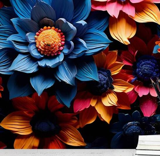  Striking Dahlias and Chrysanthemums in Bloom by Artshop