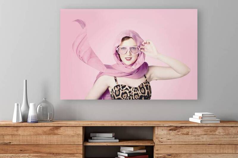 Beautiful retro girl in pink 1950 pinup fashion by Jorgo