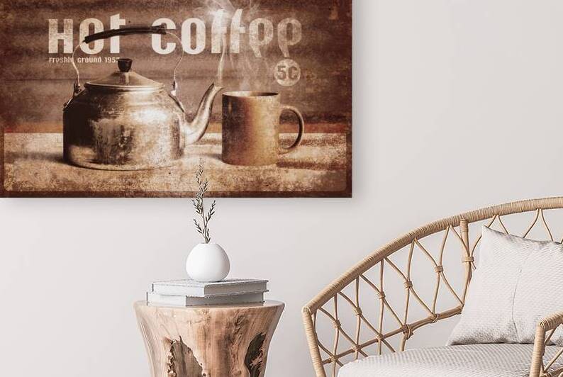 Fine art coffee shop tin sign insignia by Jorgo
