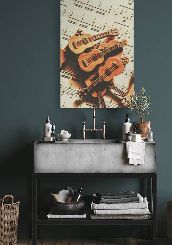 Vintage guitars on music sheet by Jorgo