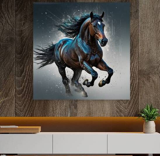 A wall art painting of a purebred horse by Jeudif