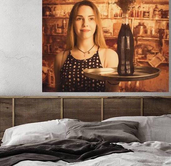 Retro cafe tin sign waitress by Jorgo