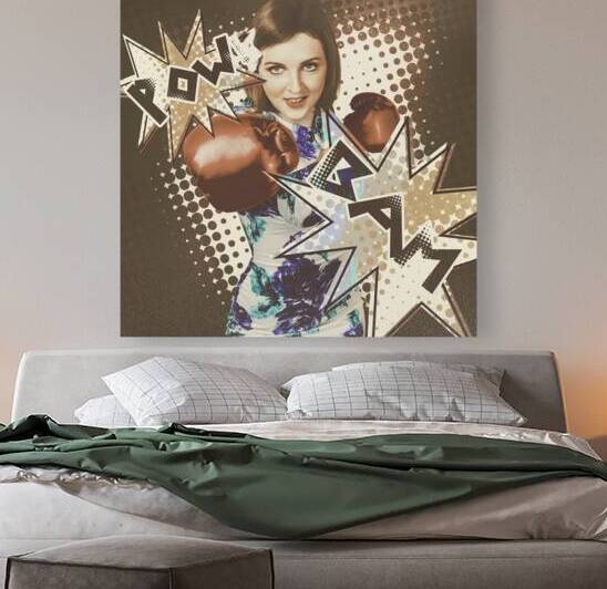 Pop art photo illustration. Cartoon comic boxer by Jorgo