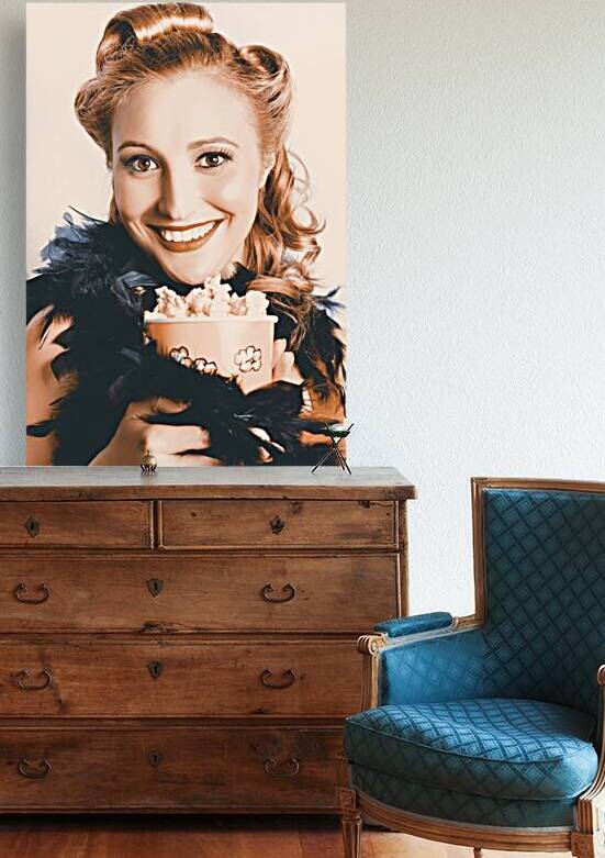 Fifties Pinup Woman Seeing Movie At Retro Cinema by Jorgo