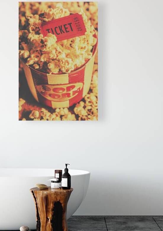 Retro film stub and movie popcorn by Jorgo