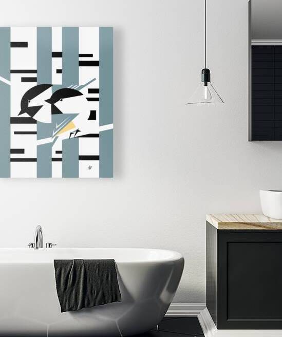 Black Capped Chickadees On Birch Tree by Liz Cereby