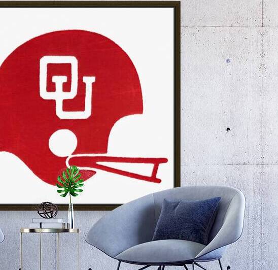 1970s oklahoma sooner football helmet art by Row One Brand