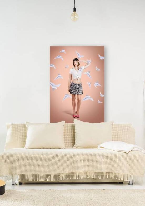 Military pin-up pilot saluting a take-off ready by Jorgo