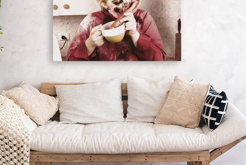 Unhealthy zombie eating finger food by Jorgo