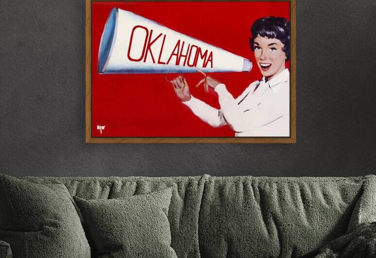 1950s Oklahoma Cheerleader Art by Row One Brand