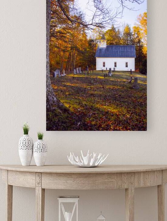 Cades Cove Church Sunrise Sunbeams by Norma Brandsberg Photography