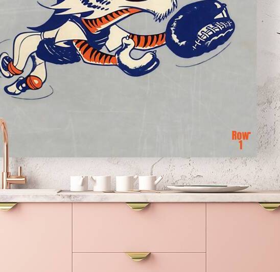 1978 Detroit Tiger Catcher Cartoon Art by Row One Brand