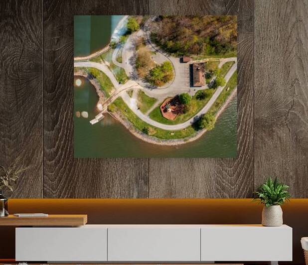 Aerial top down view of Cheat Lake Park near Morgantown by Steve Heap