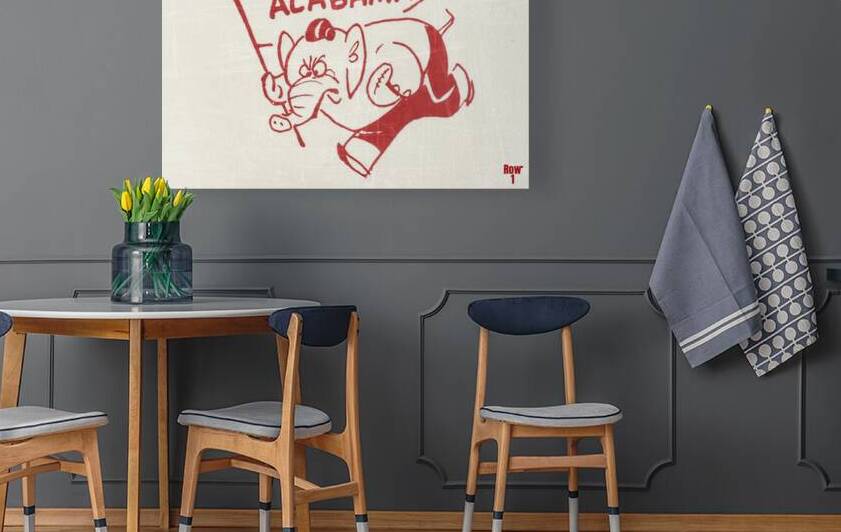 Vintage Alabama Mascot Art by Row One Brand