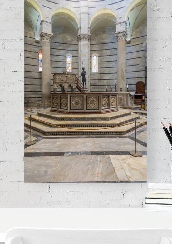 Pisa Italy - Baptistery interior basilica altar catholic chur by Paolo Modena
