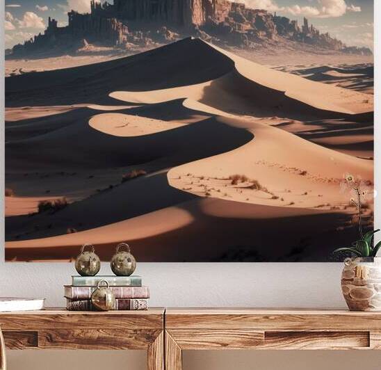 Breathtaking view of a desert landscape with towe by Digital art