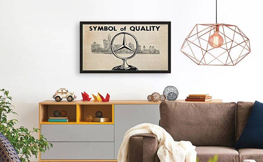 vintage mercedes car ad by Row One Brand