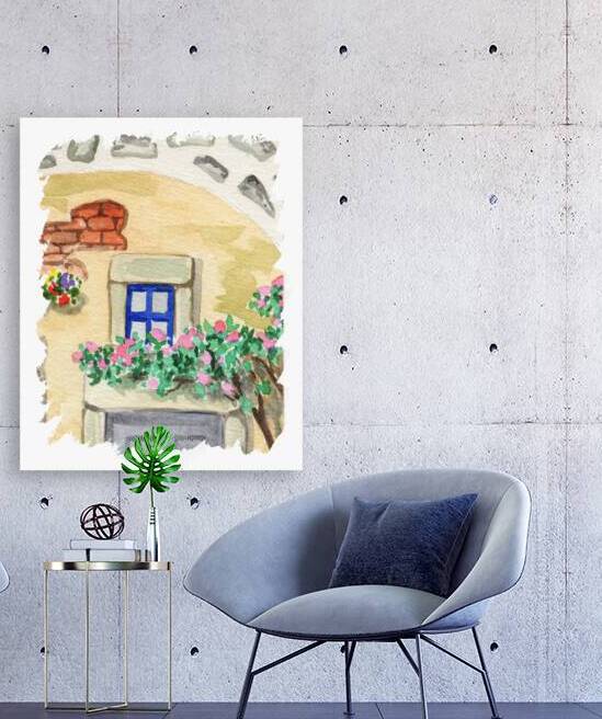 Antique Old Ancient Retro Window Watercolor 3 by Irina Sztukowski