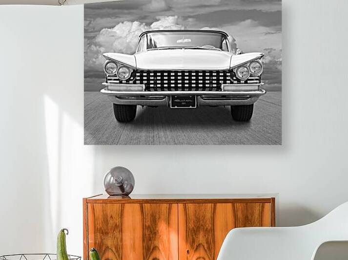 1959 Buick Grille and Headlights BW by Gill Billington