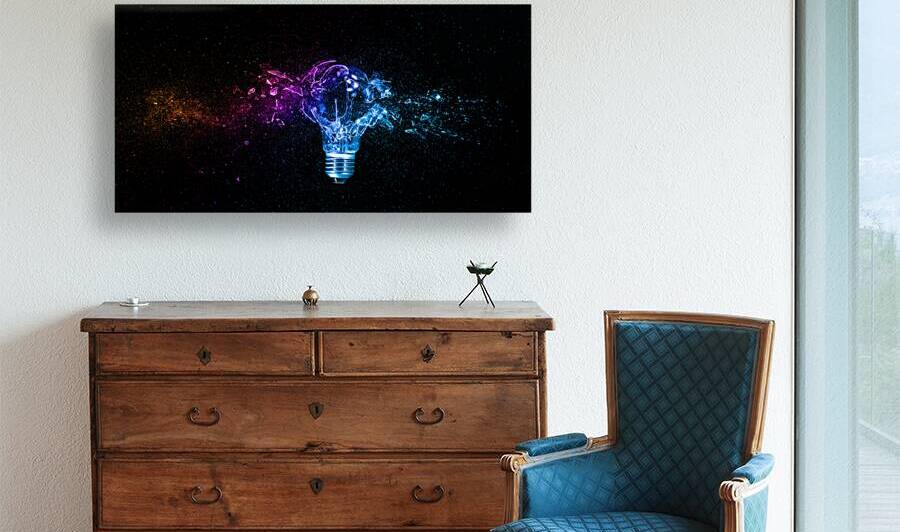 Electric bulb with colorful splash effect by Gualtiero Boffi