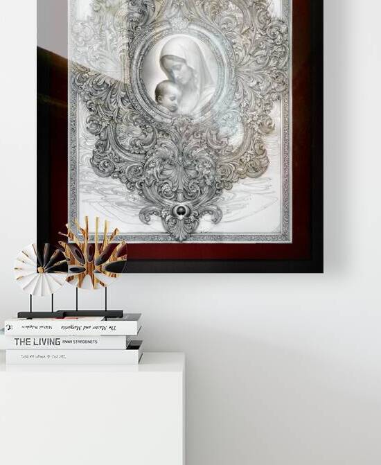 A tranquil illustration of Mary holding the sleeping baby Jesus AI Art by Xzendor7 by xzendor7