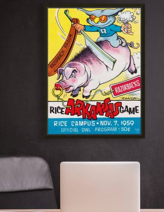 1959 Rice vs. Arkansas Football Cover Art by Row One Brand