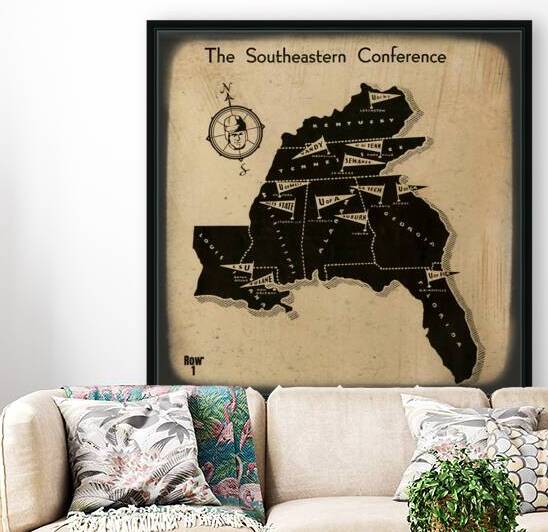 1930s Southeastern Conference Teams Map  by Row One Brand