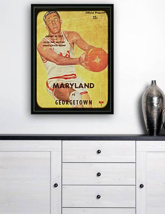 1959 Maryland vs. Georgetown Basketball Art Remix by Row One Brand