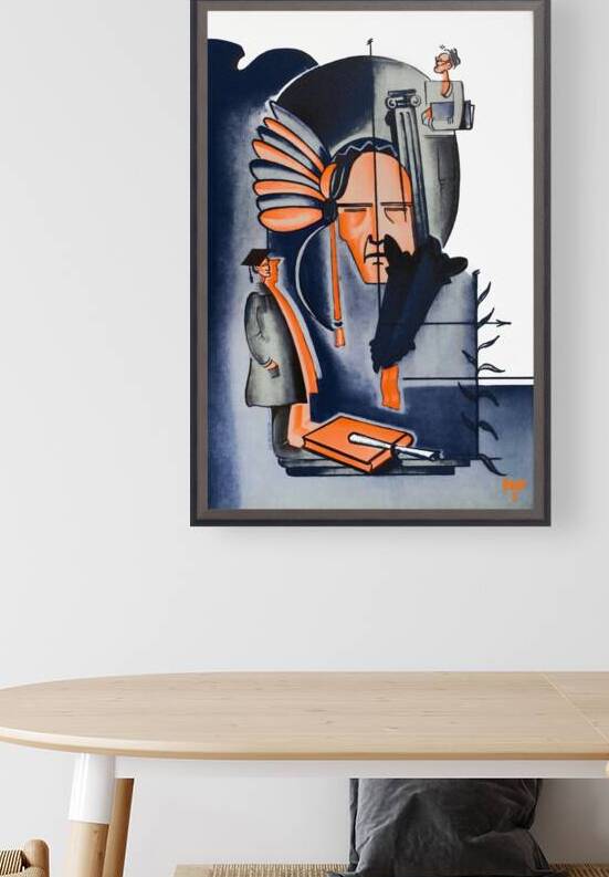 Vintage University of Illinois Art Deco Art by Row One Brand