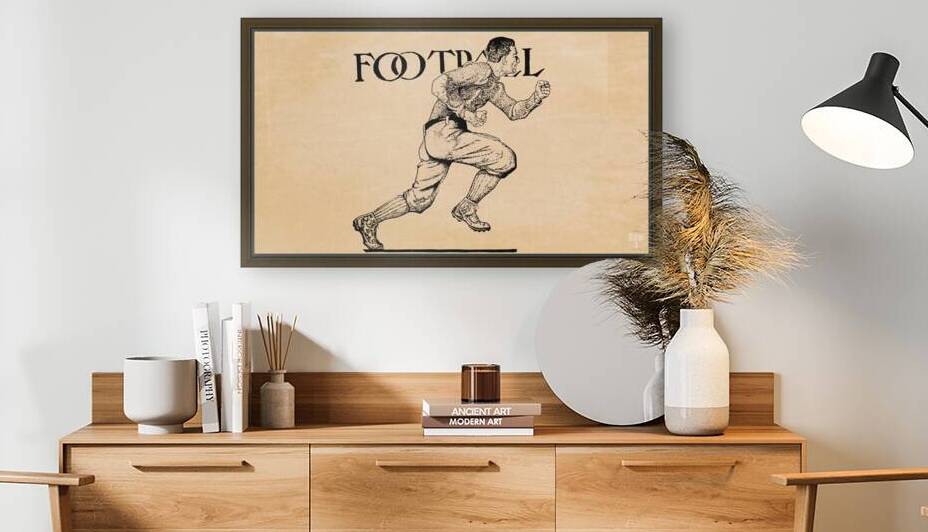 early 1900s vintage football running back by Row One Brand