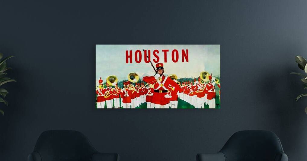 vintage houston marching band art  by Row One Brand