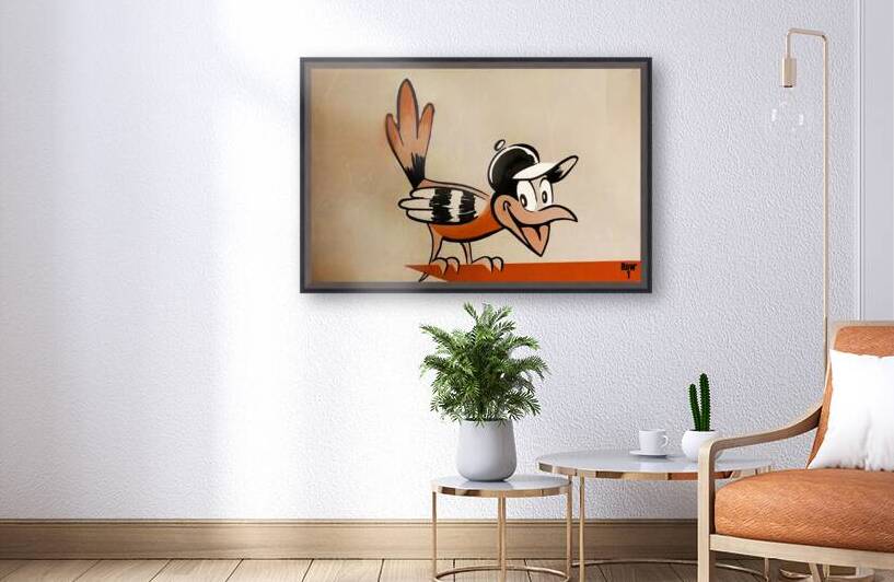 jim hartzell vintage baltimore oriole art by Row One Brand