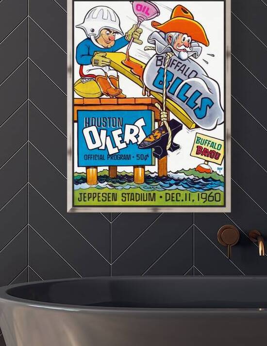 1960 Houston Oilers vs. Buffalo Bills Football Art by Row One Brand