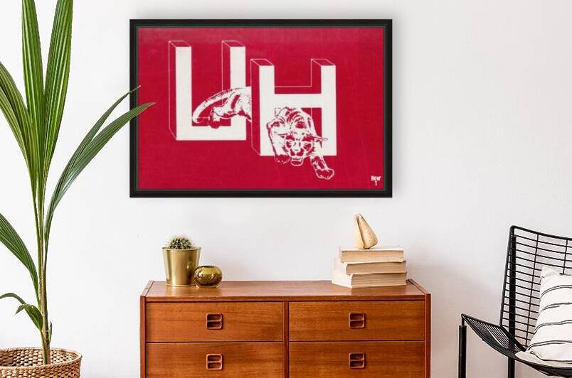 Vintage Houston UH Cougar Art by Row One Brand