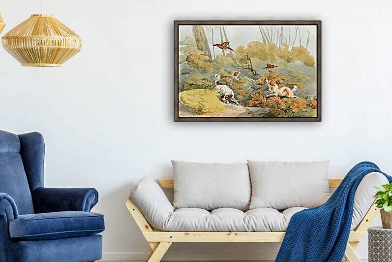 Dogs Chasing Pheasants in 1817 by Row One Brand