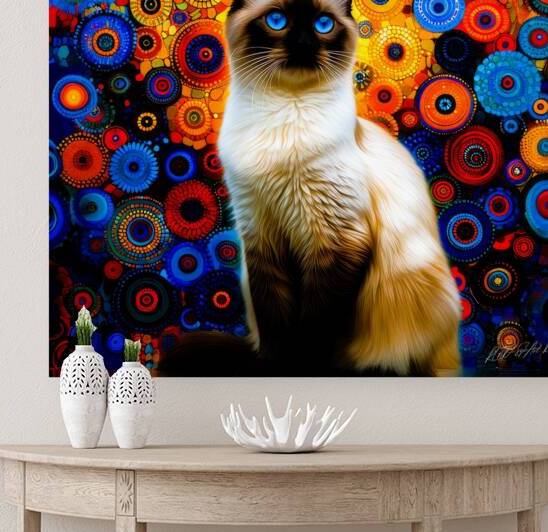 Kitty Daisy - Siamese Cat by SykArt Designs
