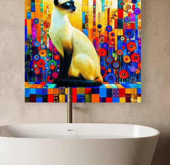 Kitty White - Siamese Cat by SykArt Designs