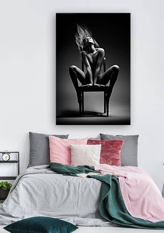 Nude woman on chair by Johan Swanepoel