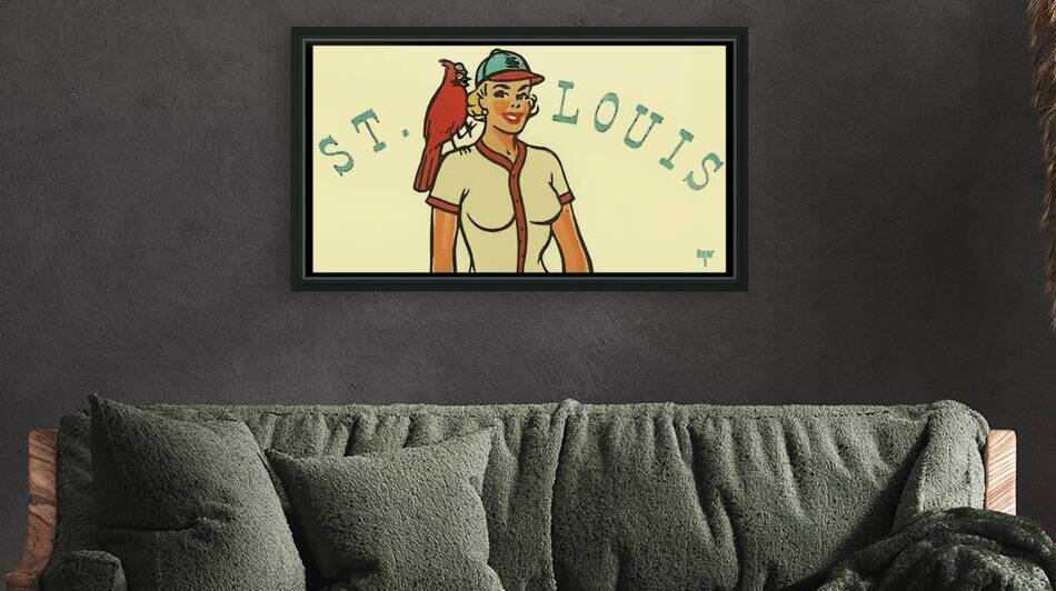 Vintage St. Louis Cardinal Pinup Art by Row One Brand