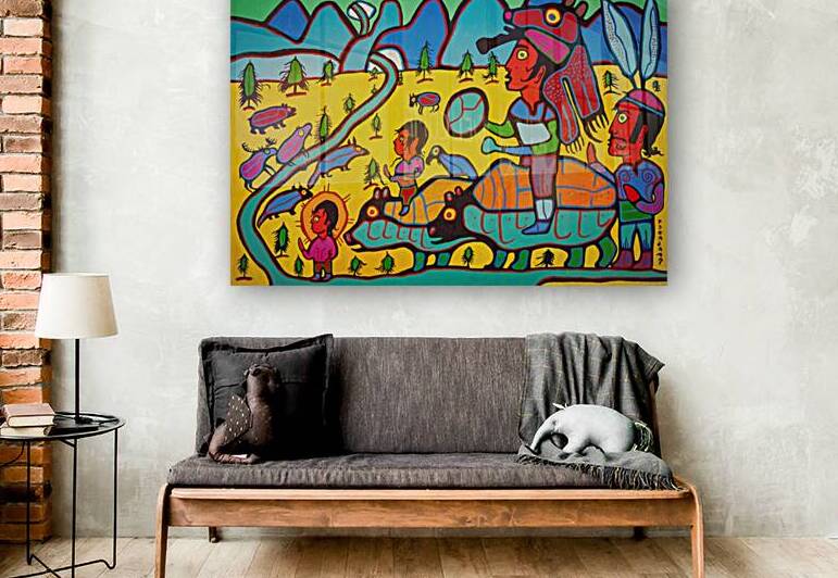 Family Begins Journey to Higher Enlightenment -  archival museum print by Official Morrisseau